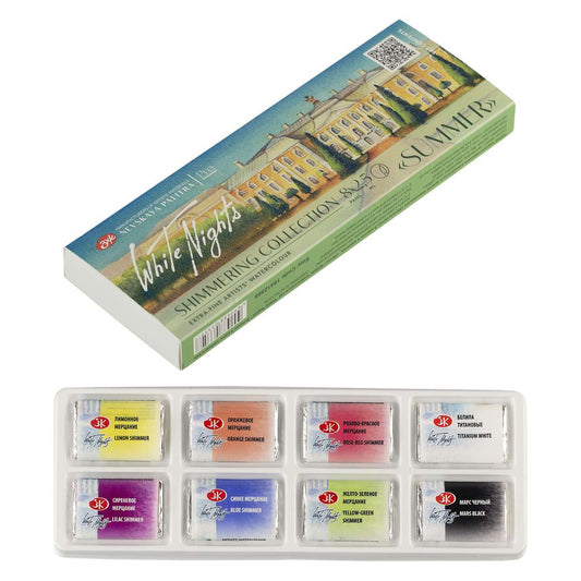 ESTOJO AQUARELA WHITE NIGHTS 08 PANS SHIMMERING SUMMER