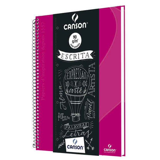 CADERNO CANSON ESCRITA A4 PINK 80 FOLHAS PAUTA 90G/M2