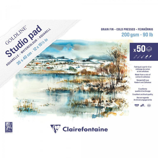BLOCO CLAIREFONTAINE STUDIO PAD 30X40 200G/M2 50FLS