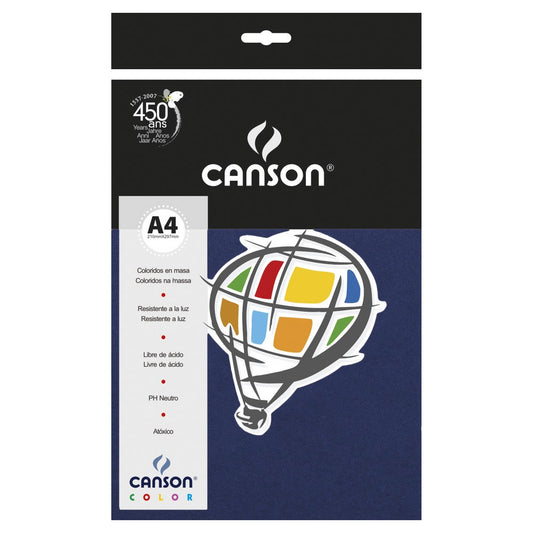 PAPEL CANSON COLOR 120G/M2 AZUL MARINHO A4