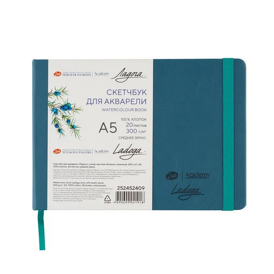 WATERCOLOUR BOOK 100% ALGODÃO A5 NEVSKAYA PALITRA 300g/m2 BLUE