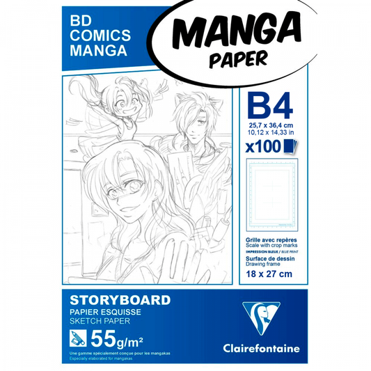 BLOCO CLAIREFONTAINE MANGA STORYBOARD 55g/m2 B4 25x36 100F
