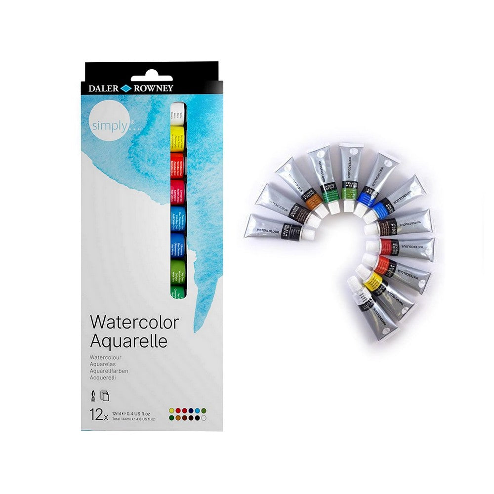 ESTOJO AQUARELA DALER ROWNEY SIMPLY 12 TUBOS 12ML