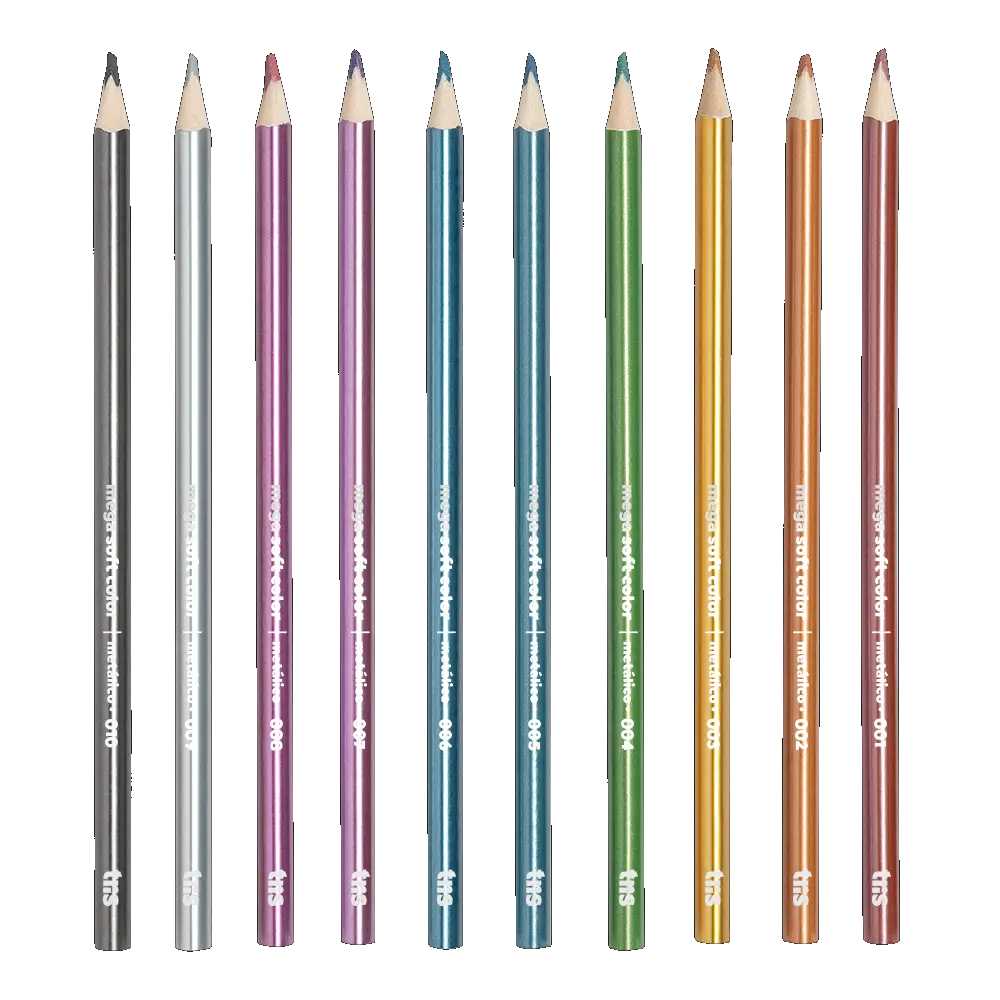 LAPIS COR TRIS MEGA SOFT 10 TONS METALICOS