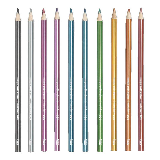 LAPIS COR TRIS MEGA SOFT 10 TONS METALICOS