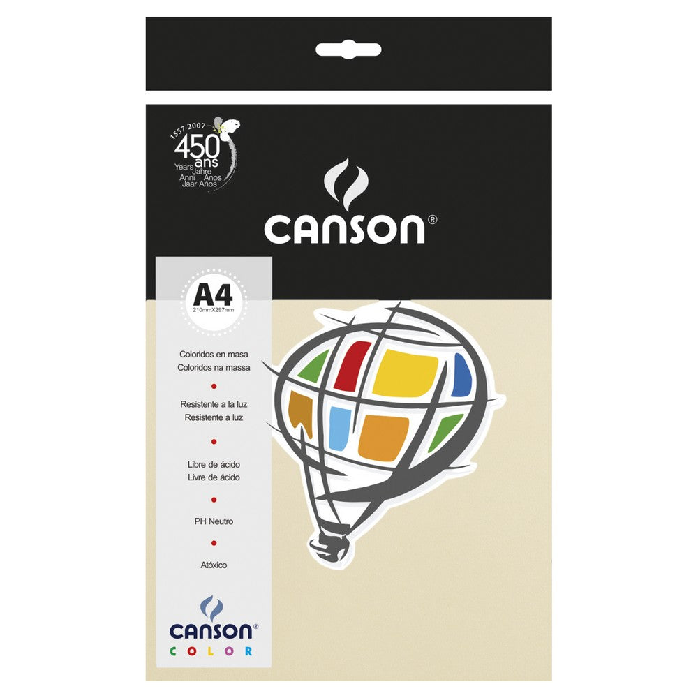 PAPEL CANSON COLOR 180G/M2 CREME A4