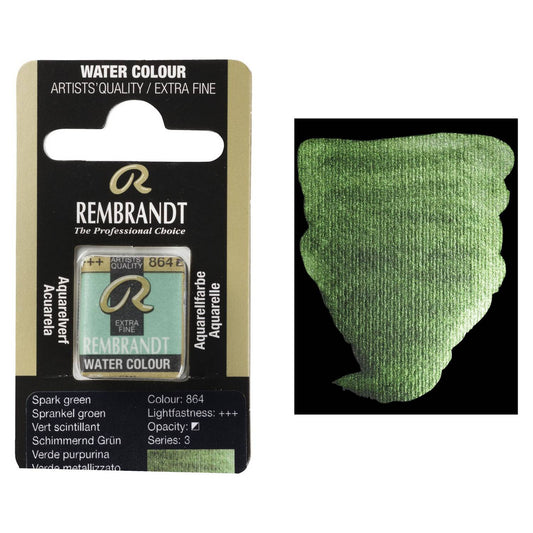 AQUARELA TALENS REMBRANDT HALF PAN 864 SPARKLE GREEN S3