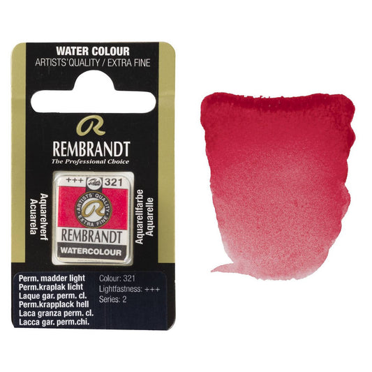 AQUARELA TALENS REMBRANDT HALF PAN 321 PERMANENT MADDER LIGHT S2