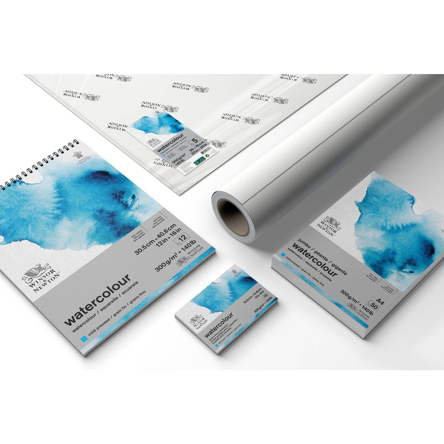 PAPEL WINSOR NEWTON WATERCOLOUR 1,50X10M 300G/M2 25% COTTON