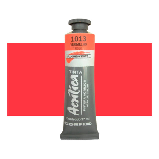 ACRILICA CORFIX FLUORESCENTE 37ML 1013 VERMELHO