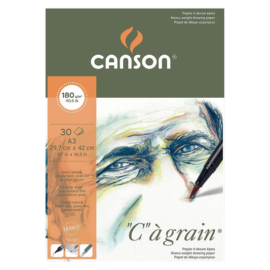 BLOCO CANSON C A GRAIN A3 180G/M2 30 FOLHAS