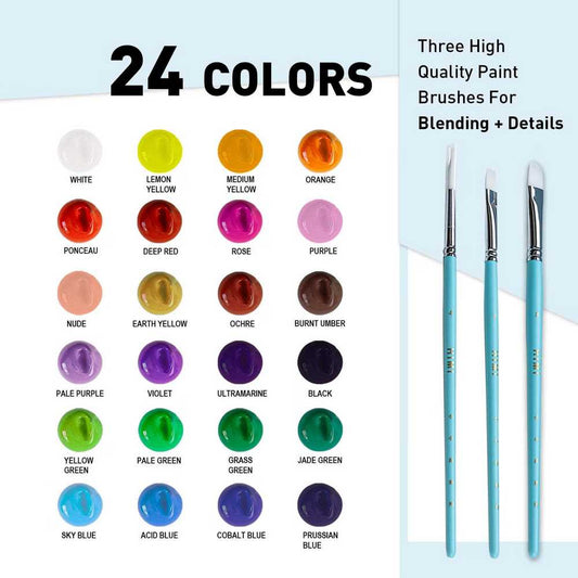 ESTOJO GOUACHE HIMI 24 CORES 30ML+3 PINCEIS ESTOJO AZUL TST98
