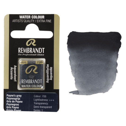 AQUARELA TALENS REMBRANDT HALF PAN 708 PAYNES GREY S1