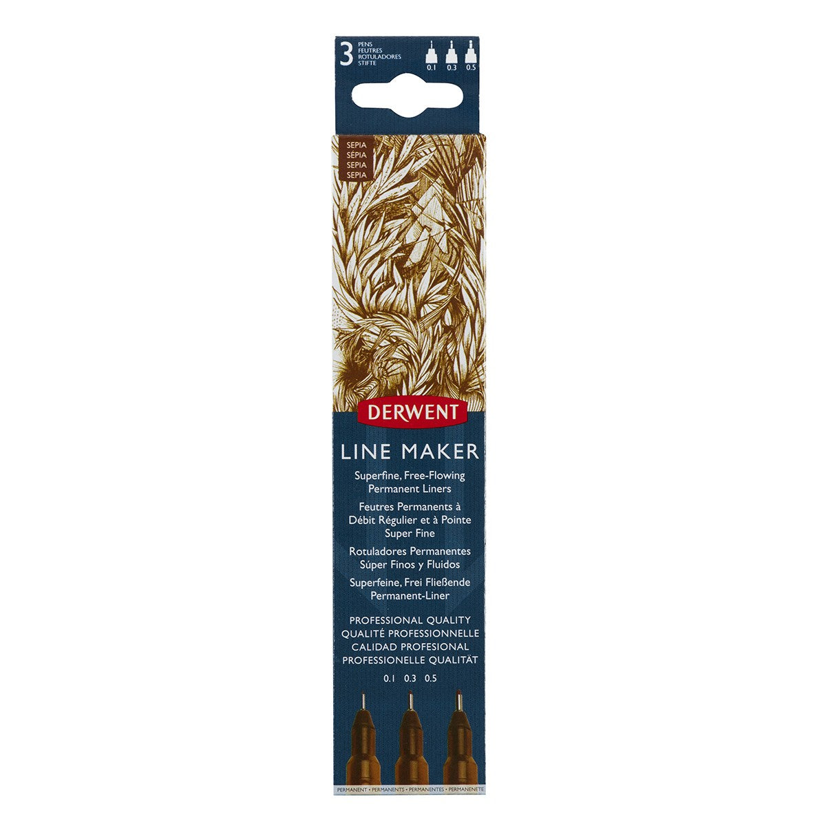 CANETA DERWENT GRAPHIK LINE MAKER  C/ 03 0,1/3/5 SEPIA