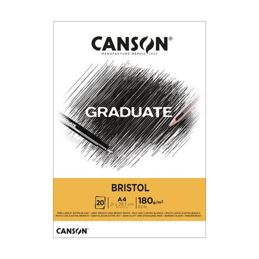 BLOCO CANSON GRADUATE BRISTOL A4 180G/M2 20 FOLHAS