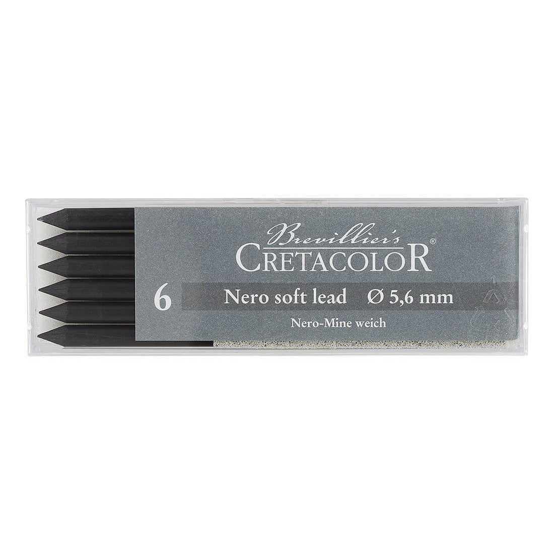 MINA CRETACOLOR 5,6mm 261 01 NERO LEAD SOFT C/ 06 UN