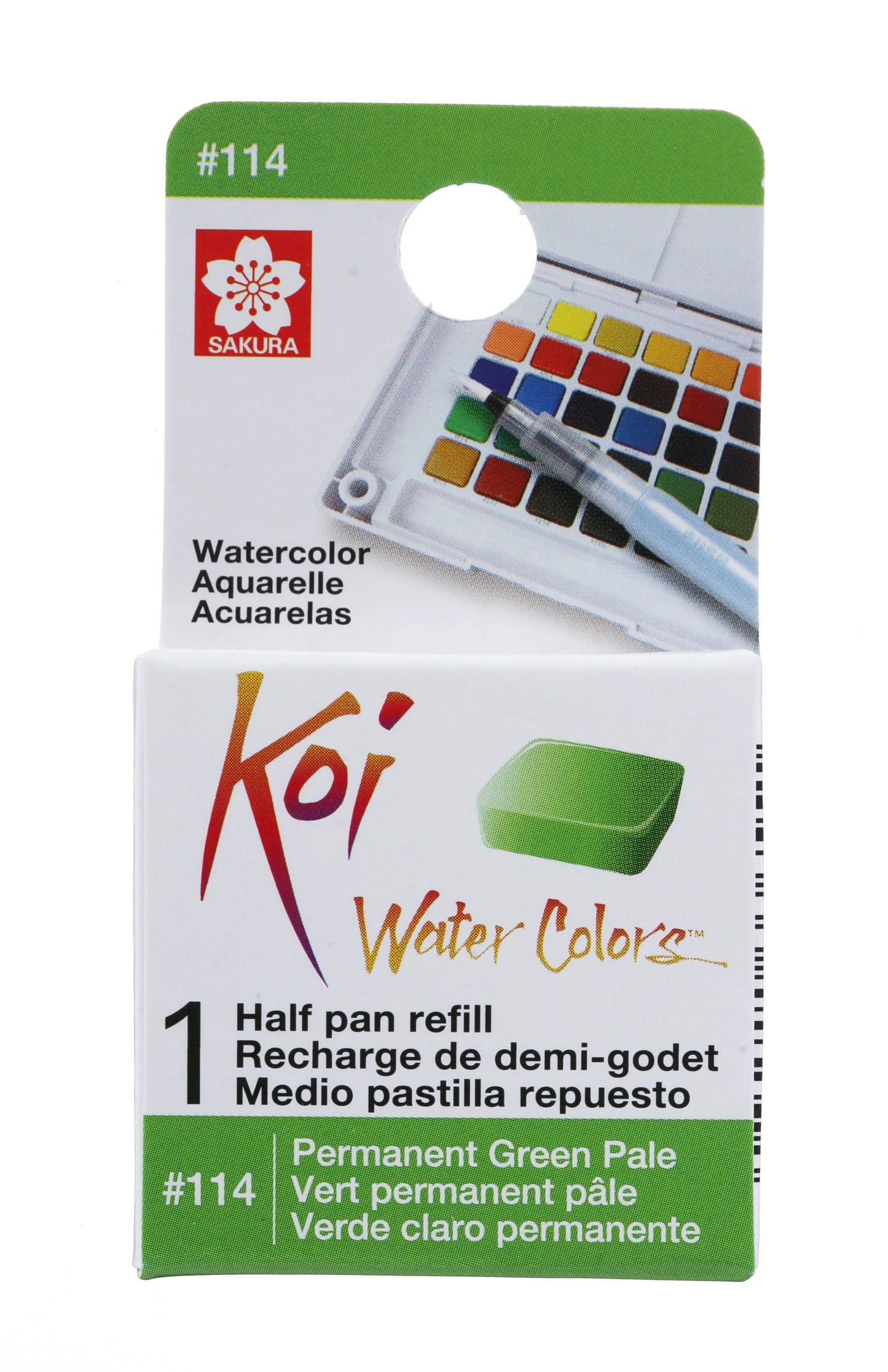 AQUARELA SAKURA KOI HALF PAN VERDE PALIDO PERMANENTE - 114