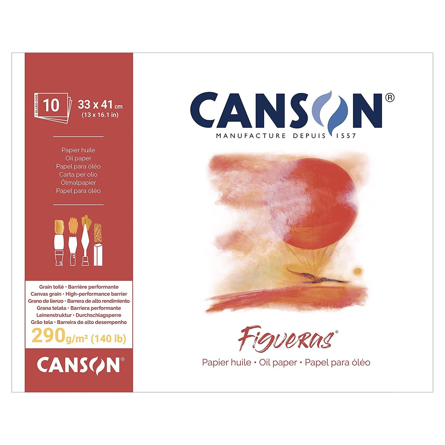 BLOCO CANSON FIGUERAS 290g/m2 33X41 10 FOLHAS