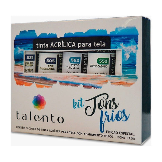 ESTOJO ACRILICA TALENTO 20ML 05 TONS FRIOS