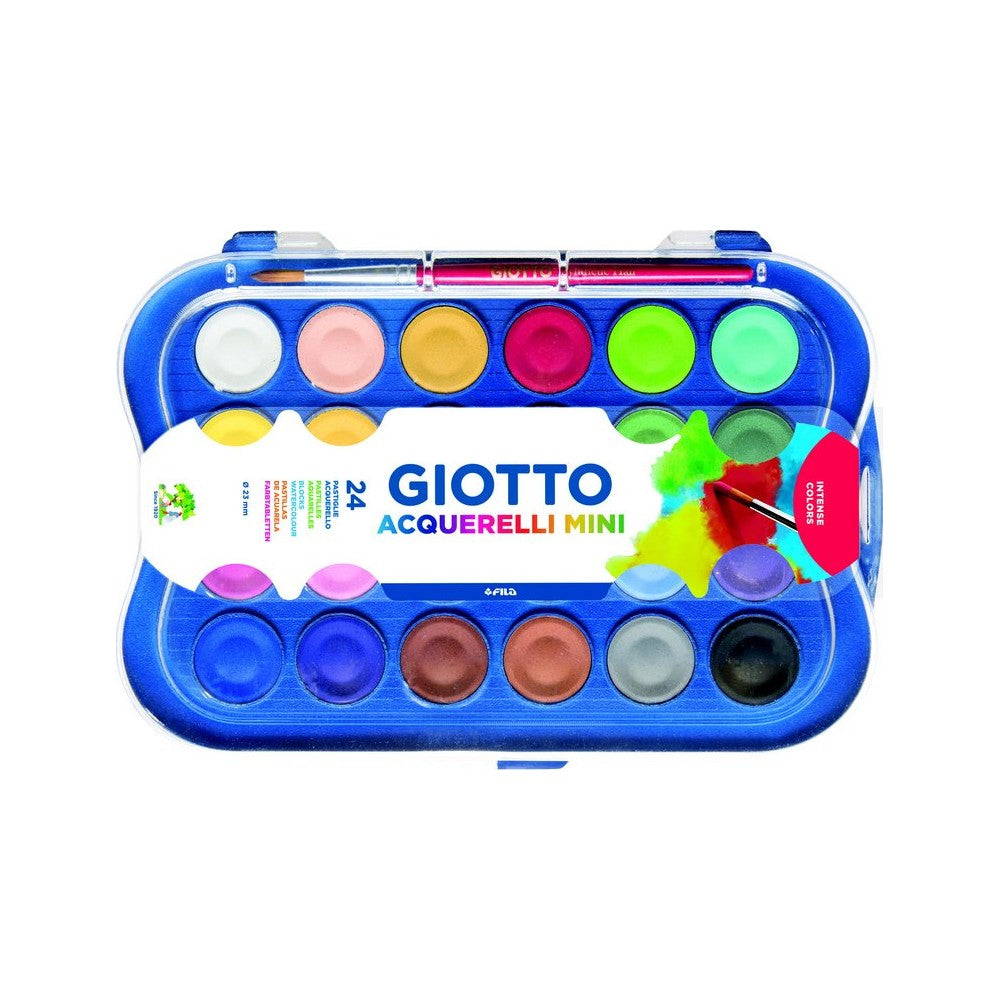 ESTOJO AQUARELA PASTILHAS GIOTTO ACQUERELLI MINI 24 CORES