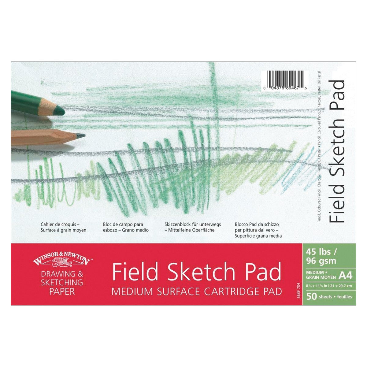 BLOCO WINSOR NEWTON MEDIUM SKETCH A4 96G 50FL 6689704 ESPIRAL