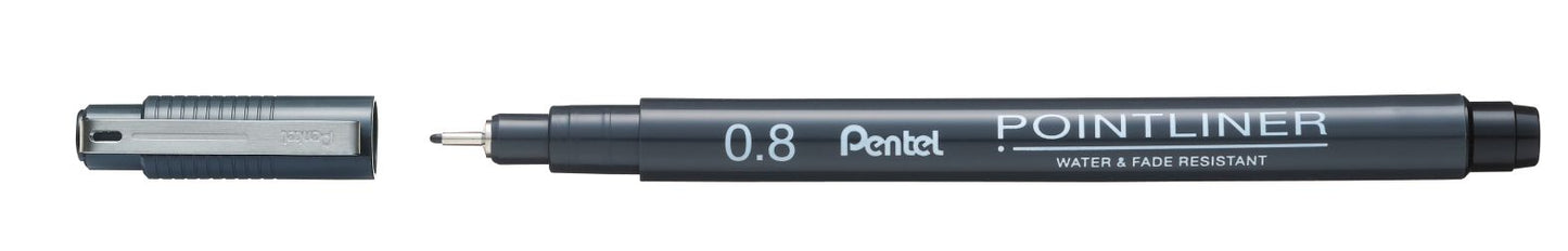 CANETA PENTEL POINTLINER 0,8MM PRETA