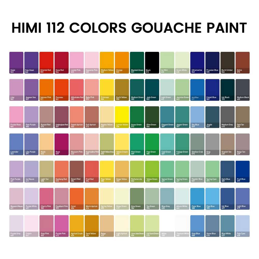 ESTOJO GOUACHE HIMI 112 CORES 12ML ESTOJO BRANCO TST114