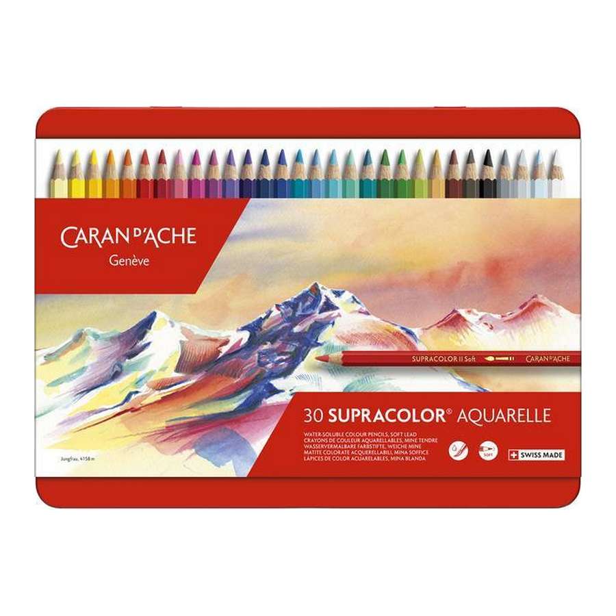 ESTOJO LAPIS AQUARELAVEL CARAN D´ACHE SUPRACOLOR 030 CORES