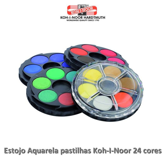 ESTOJO AQUARELA PASTILHAS KOH-I-NOOR 24 CORES 171506