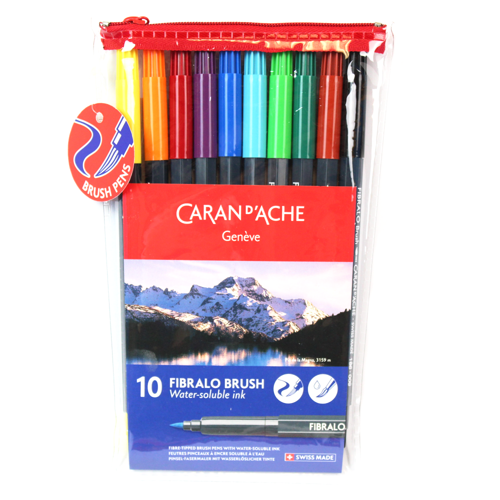 CANETA CARAN D´ACHE FIBRALO BRUSH 10 CORES