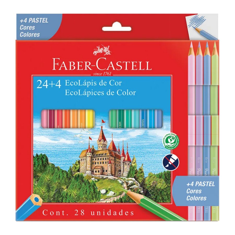 LAPIS COR FABER 24 CORES + 4 PASTEL ECOLAPIS 120124