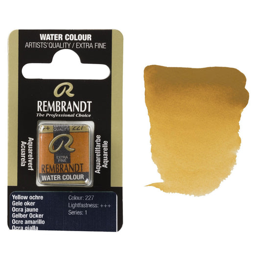 AQUARELA TALENS REMBRANDT HALF PAN 227 YELLOW OCHRE S1