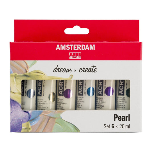ESTOJO ACRILICA TALENS AMSTERDAM 20ML 06 CORES PEROLIZADAS