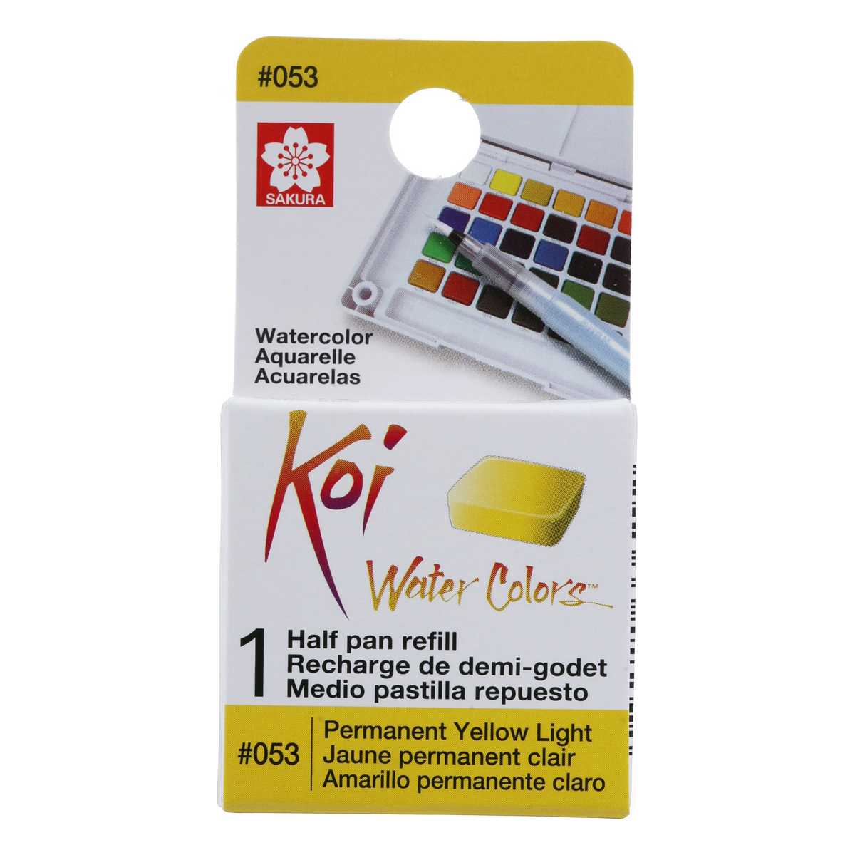 AQUARELA SAKURA KOI HALF PAN AMARELO CLARO PERMANENTE - 53