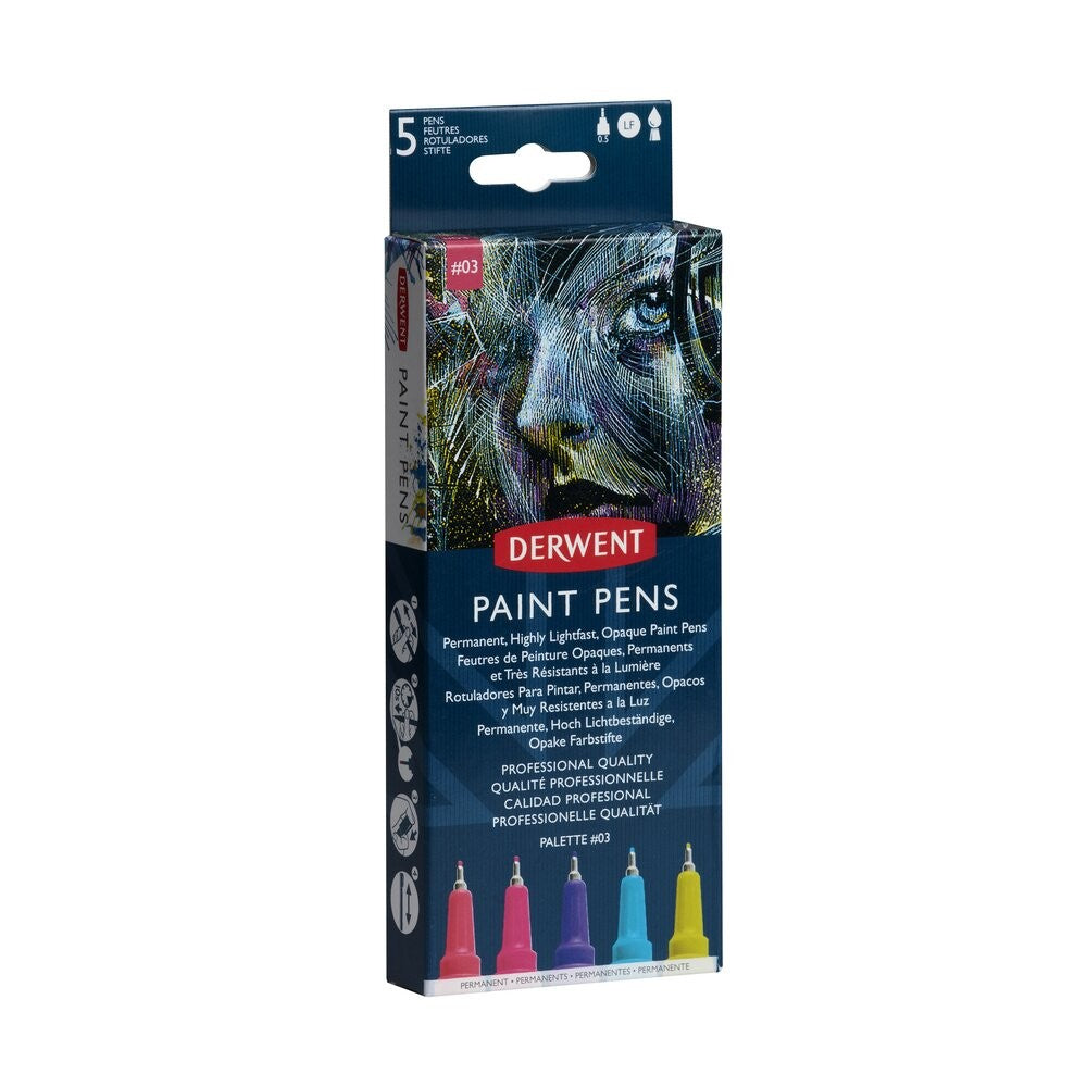 CANETA DERWENT PAINT PEN 0,5MM C/ 05 PALETTE 03