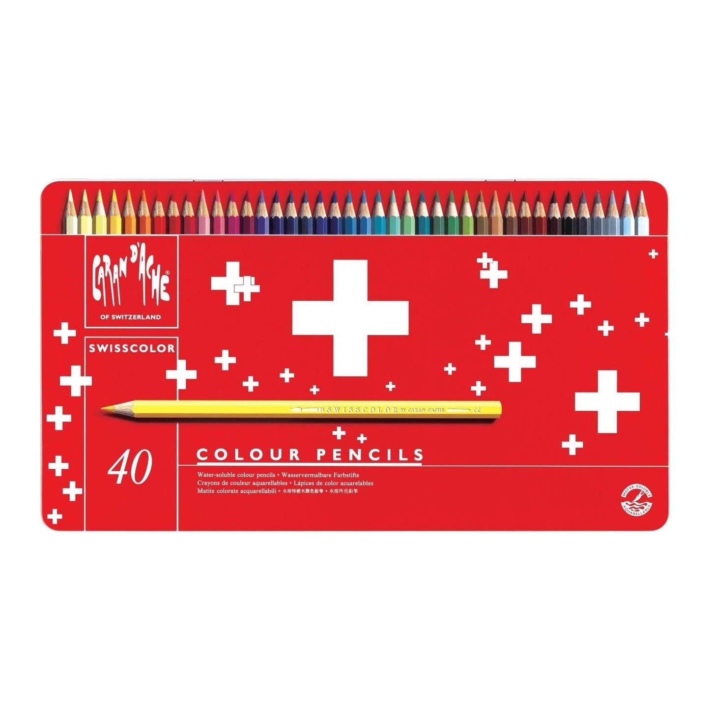 LAPIS AQUARELAVEL CARAN D´ACHE SWISSCOLOR 40 CORES 1285740