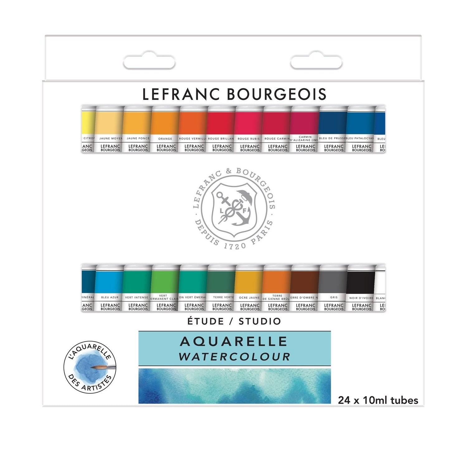 ESTOJO AQUARELA LEFRANC 24 TUBOS 10ML 301449