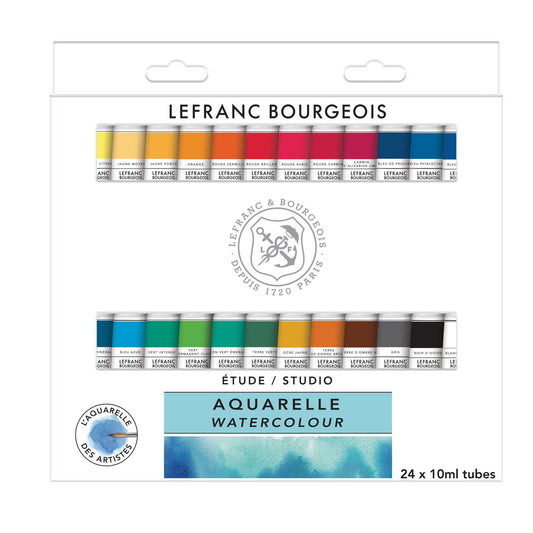 ESTOJO AQUARELA LEFRANC 24 TUBOS 10ML 301449