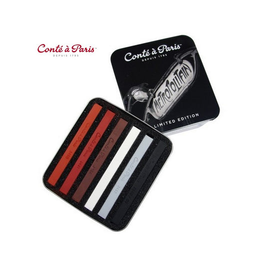 ESTOJO PASTEL SECO CARRE CONTE 06 CORES ESBOÇO METROPOLITAN