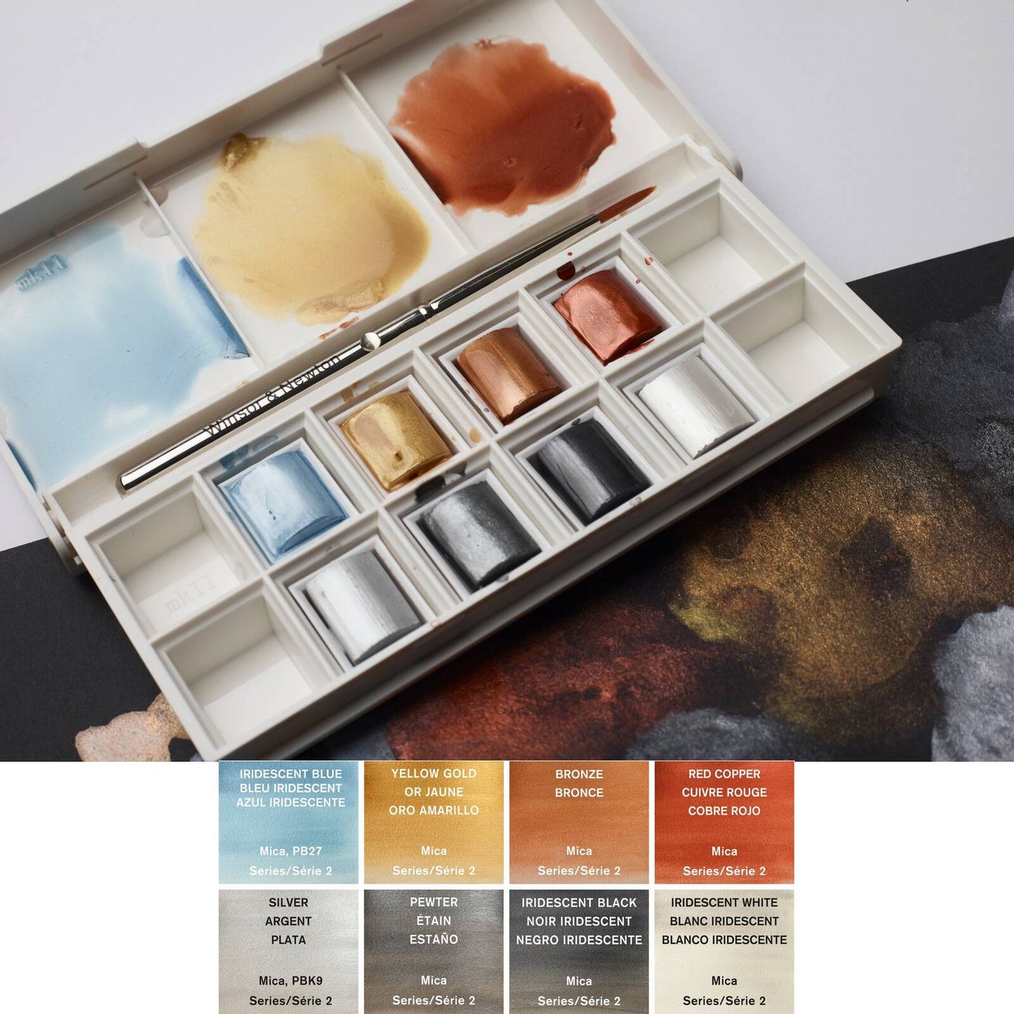 ESTOJO AQUARELA COTMAN 08 HALF PAN METALICAS + PINCEL 0390702