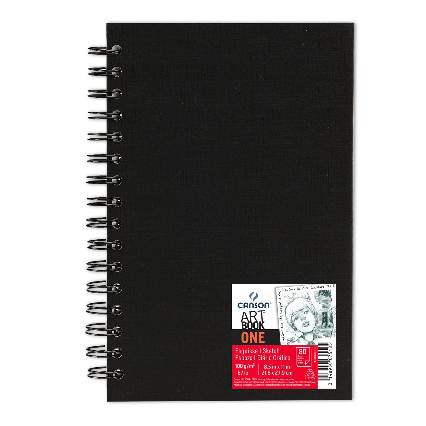 SKETCH BOOK CANSON ONE ESPIRAL A4 21,6X27,9cm 100g/m2 80 FLS