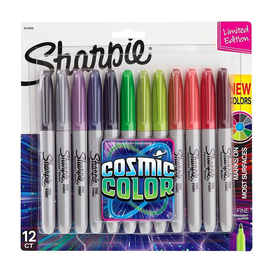 CANETA SHARPIE FINE 12 CORES COSMIC COLOR