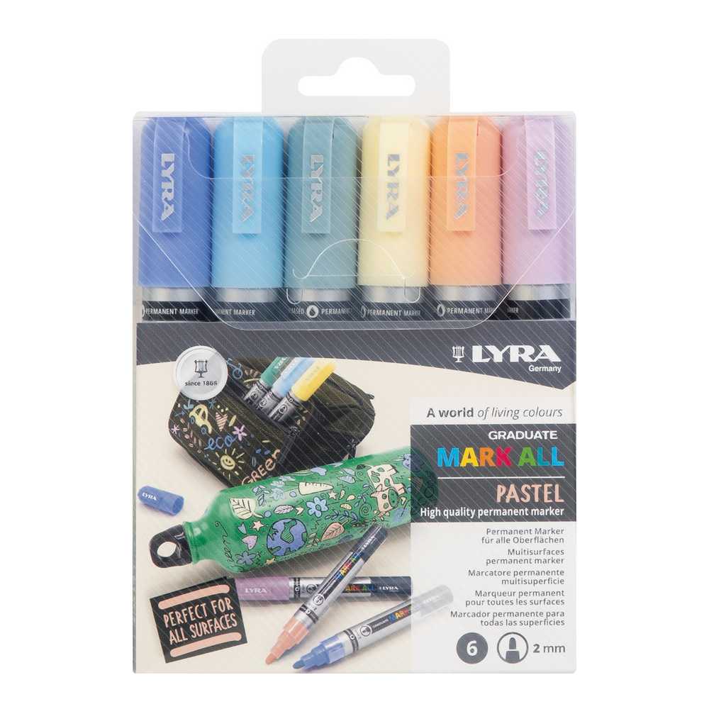 CANETA LYRA GRADUATE MARK ALL PASTEL 06 CORES PONTA 2MM