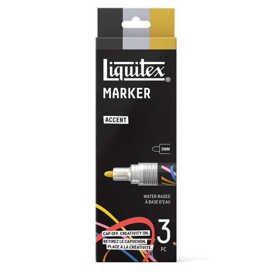 MARCADOR LIQUITEX 2MM C/ 03 CORES ACCENT 3699482