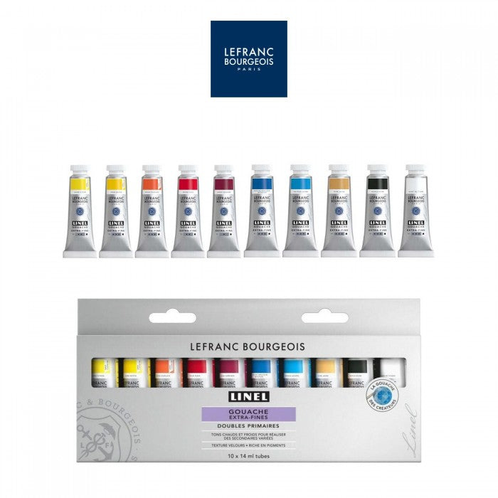 ESTOJO GOUACHE LEFRANC BOURGEOIS LINEL 10 CORES 14ML