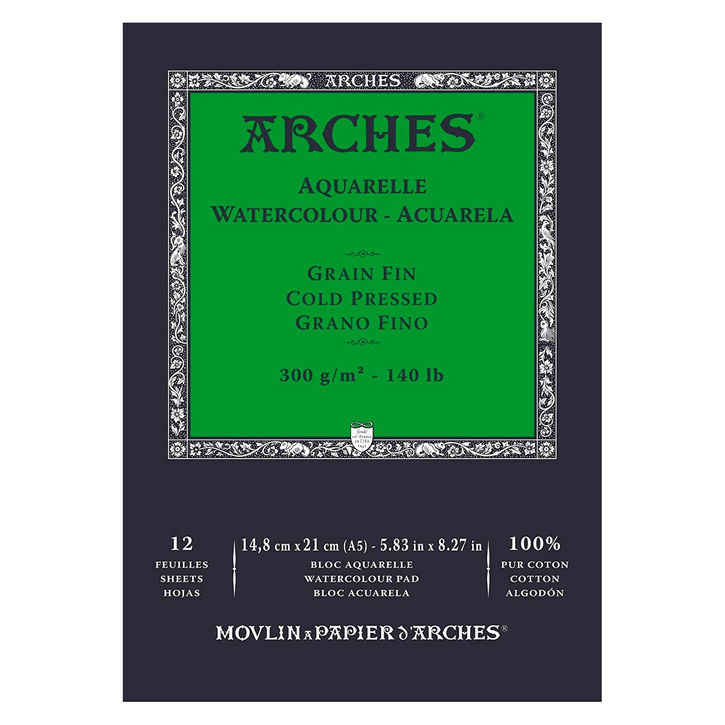 BLOCO ARCHES FIN (COLD PRESS) 300G/M2 14,8X21 12 FOLHAS