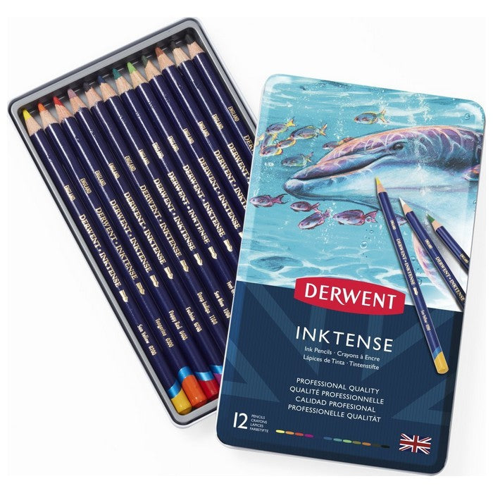 ESTOJO LAPIS AQUARELAVEL DERWENT INKTENSE 12 CORES