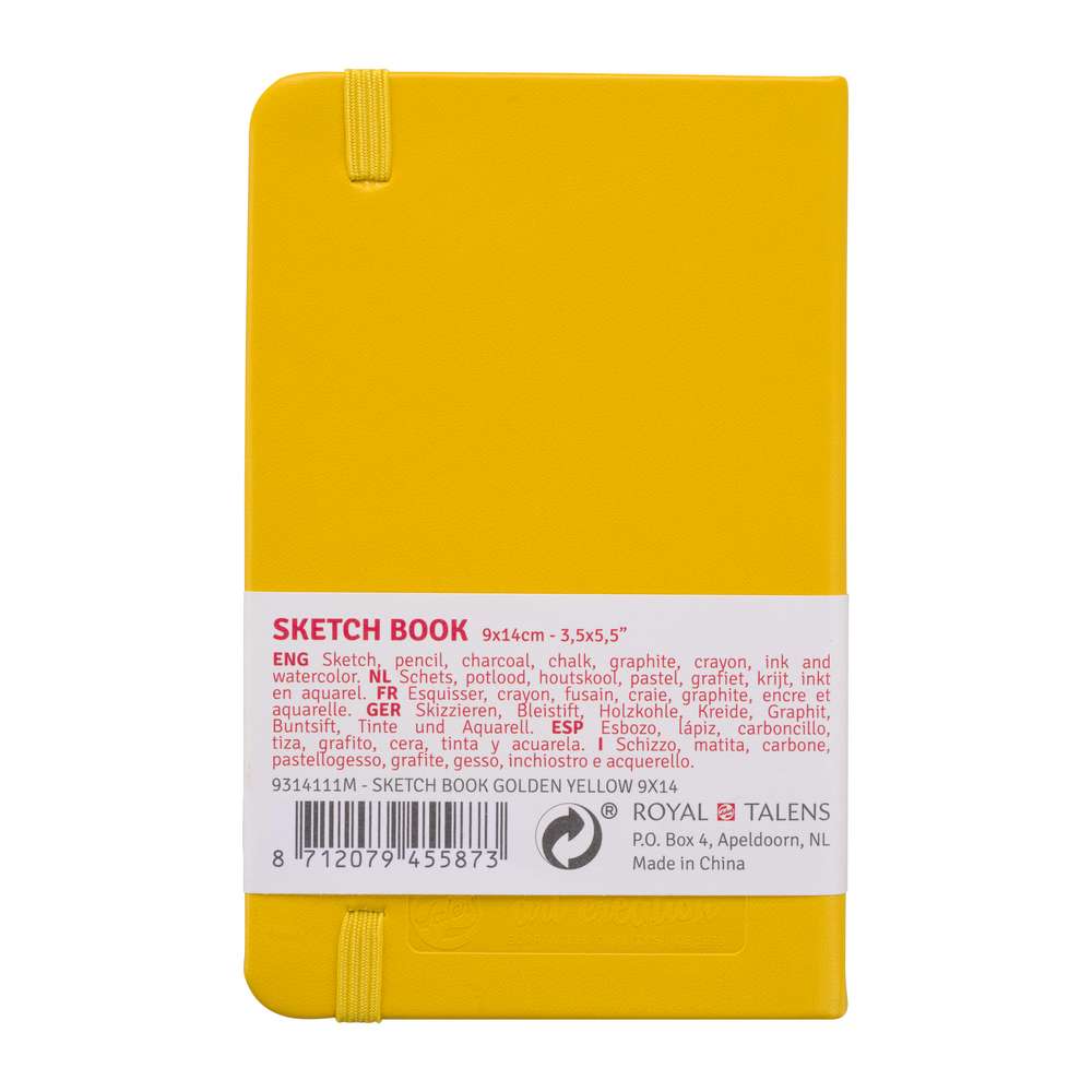 SKETCHBOOK TALENS GOLD YELLOW 09X14 80 FOLHAS