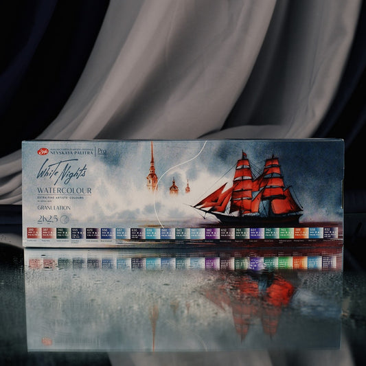 ESTOJO AQUARELA WHITE NIGHTS 21 PANS "GRANULADAS" METAL 2243
