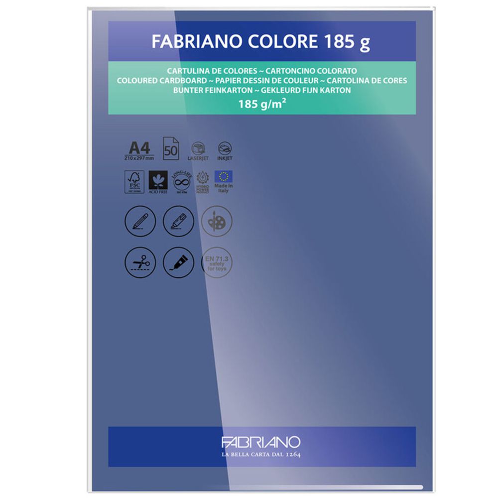 PAPEL FABRIANO COLORE 417 AZUL MARINHO A4 185G C/10 UNI
